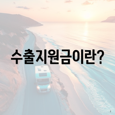 수출지원금이란?