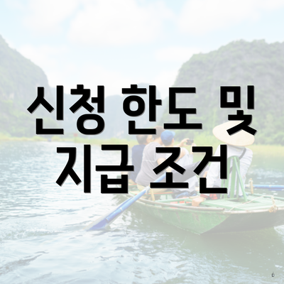 신청 한도 및 지급 조건