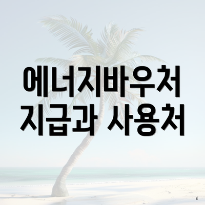 에너지바우처 지급과 사용처