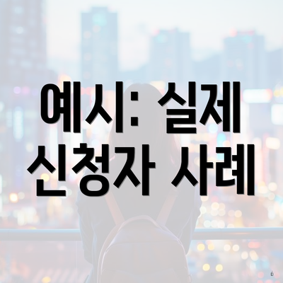 예시: 실제 신청자 사례