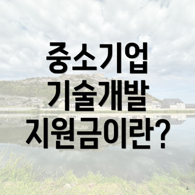 중소기업 기술개발 지원금이란?