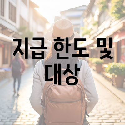 지급 한도 및 대상