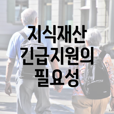 지식재산 긴급지원의 필요성