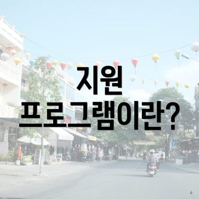 지원 프로그램이란?