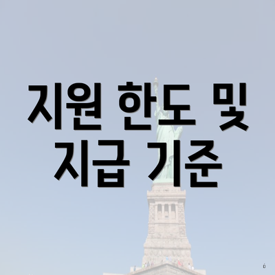 지원 한도 및 지급 기준