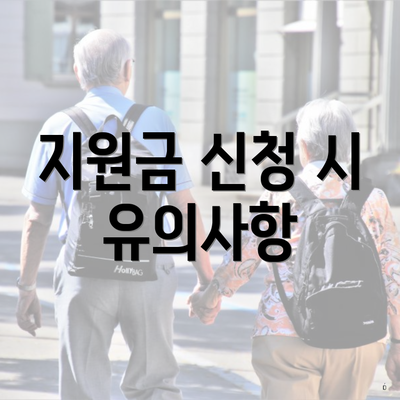 지원금 신청 시 유의사항