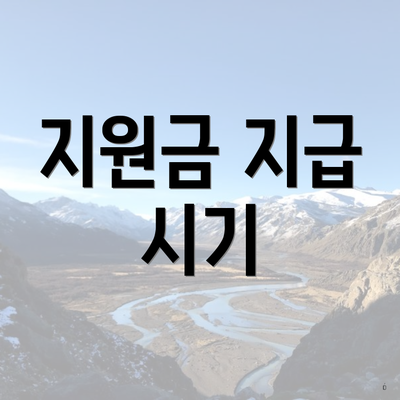 지원금 지급 시기