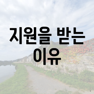 지원을 받는 이유