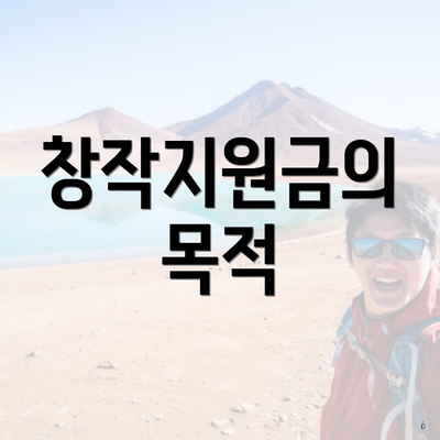 창작지원금의 목적