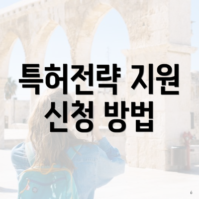 특허전략 지원 신청 방법