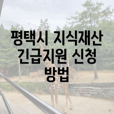 평택시 지식재산 긴급지원 신청 방법