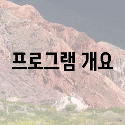 프로그램 개요