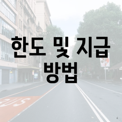 한도 및 지급 방법