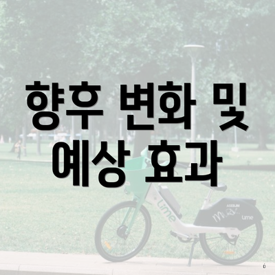 향후 변화 및 예상 효과