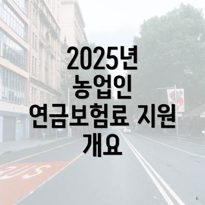 2025년 농업인 연금보험료 지원 개요