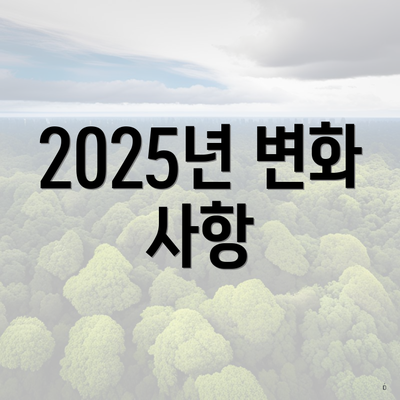 2025년 변화 사항
