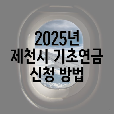 2025년 제천시 기초연금 신청 방법