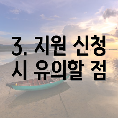 3. 지원 신청 시 유의할 점