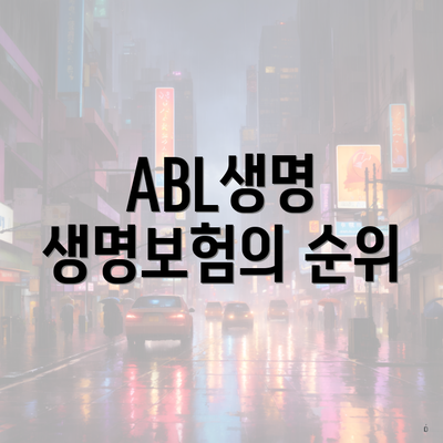ABL생명 생명보험의 순위