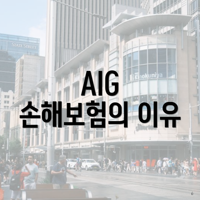 AIG 손해보험의 이유