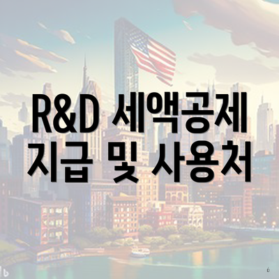 R&D 세액공제 지급 및 사용처
