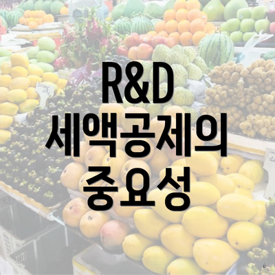 R&D 세액공제의 중요성