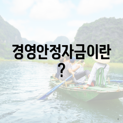 경영안정자금이란?