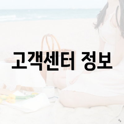 고객센터 정보