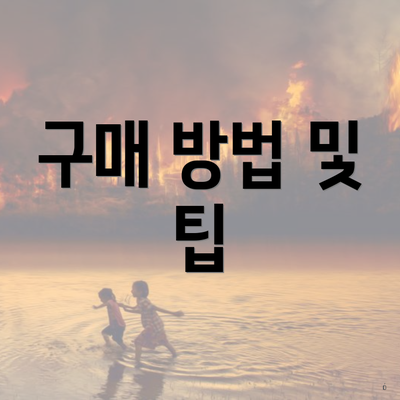 구매 방법 및 팁