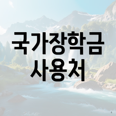 국가장학금 사용처