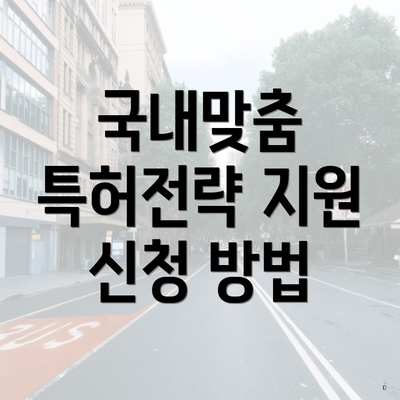 국내맞춤 특허전략 지원 신청 방법