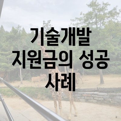 기술개발 지원금의 성공 사례