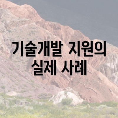 기술개발 지원의 실제 사례