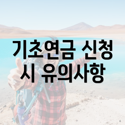 기초연금 신청 시 유의사항