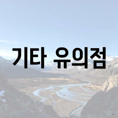 기타 유의점