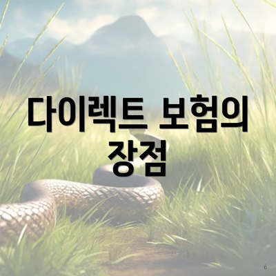 다이렉트 보험의 장점