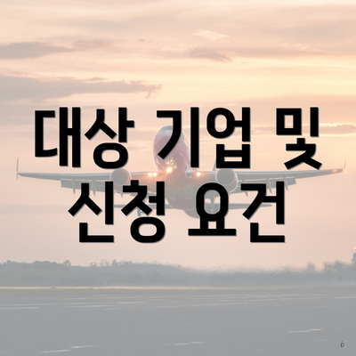 대상 기업 및 신청 요건