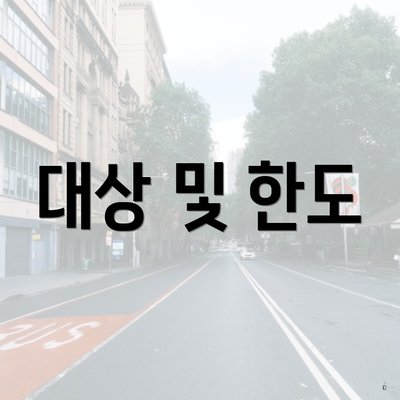 대상 및 한도