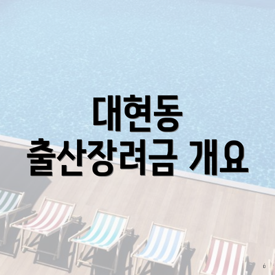 대현동 출산장려금 개요