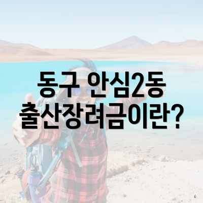 동구 안심2동 출산장려금이란?
