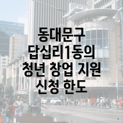 동대문구 답십리1동의 청년 창업 지원 신청 한도