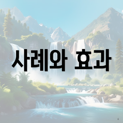 사례와 효과