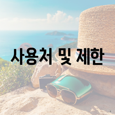 사용처 및 제한