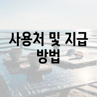 사용처 및 지급 방법