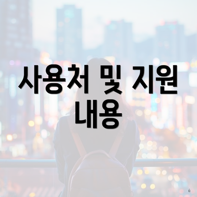 사용처 및 지원 내용