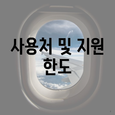 사용처 및 지원 한도