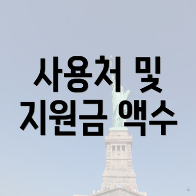 사용처 및 지원금 액수