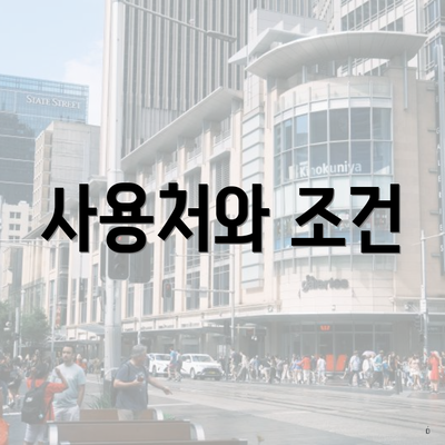 사용처와 조건