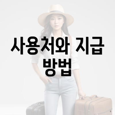 사용처와 지급 방법