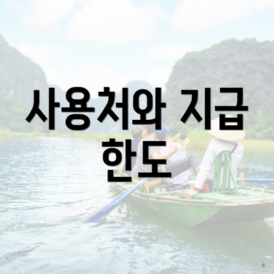 사용처와 지급 한도